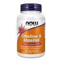 NOW Foods Supplements, Choline & Inositol 500 mg, Healthy Nerve Transmission*, Nervous System Health*, 100 Capsules