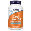 NOW Συμπληρώματα τροφίμων, Cod Liver Oil, Extra Strength 1,000 mg με Βιταμίνες A & D-3, EPA, DHA, 180 Softgels