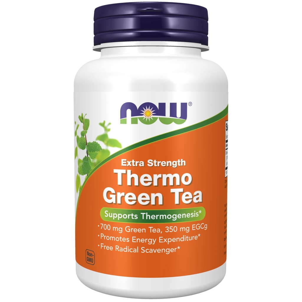 NOW Foods Supplements, Thermo Green Tea™, Extra Strength, with 700 mg Green Tea and 350 mg EGCg, 90 Veg Capsules