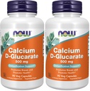 NOW Συμπληρώματα Τροφίμων, Ασβέστιο D-Glucarate 500 mg, Υποστήριξη Αποτοξίνωσης *, 90 κάψουλες Veg, (πακέτο του 2)