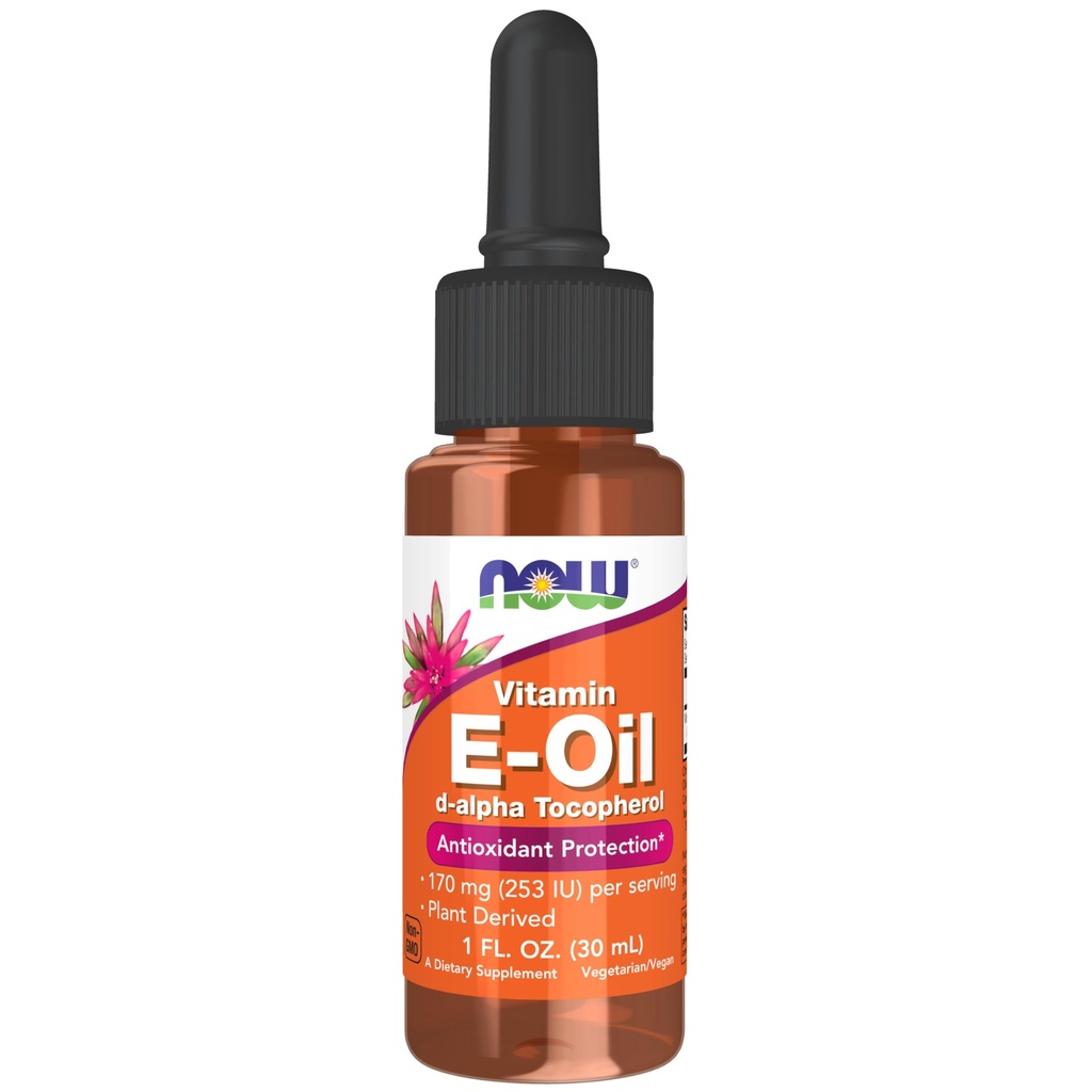 NOW Foods Supplements, Natural Vitamin E-Oil Liquid (D-Alpha Tocopherol), Antioxidant Protection*, 1-Ounce