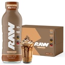 RAW Ready-to-drink Protein Shake, Mocha Latte - RTD Protein Drinks with Grass-Fed Whey Protein Isolate for Post-Workout - Zero-Sugar & Gluten-Free Replacement Drink & Breakfast Shake, 12 Fl Oz