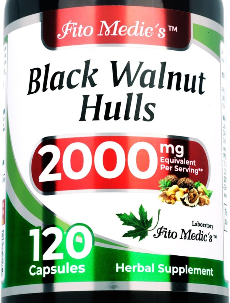 FITO MEDIC'S Lab - Black Walnut Hull, Pure - Black Walnut- 2000 mg ανά Σερβίρισμα, για Καθαρισμό και Αποτοξίνωση, Εξαιρετικά υψηλή απορρόφηση.