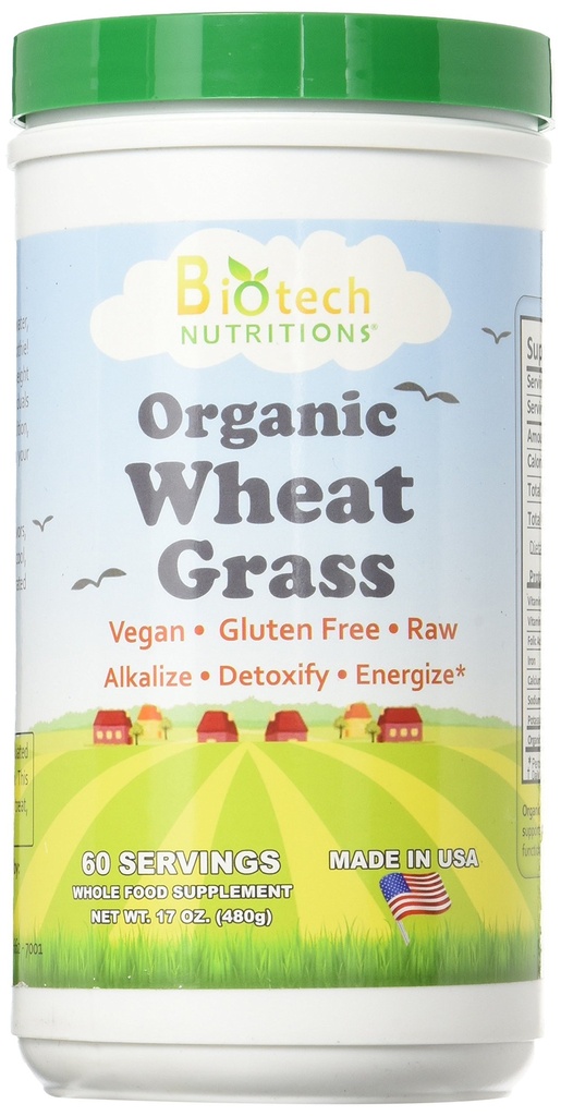 Raw Organic Gluten Free Vegan Wheat Grass, 17 Ounce
