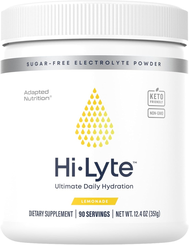 Hi-Lyte Λεμονάδα Ηλεκτρολυτική Σκόνη, Ημερήσια Συμπληρώματα Ενυδάτωσης Μείγμα Ποτού, 90 Σερβίρεται  Χωρίς γλουτένη 