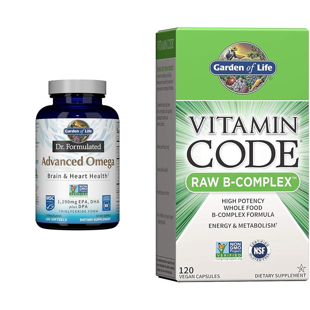 Κήπος Ζωής Dr. Formulated Advanced Omega Fish Oil & Vitamin B Complex - Vitamin Code Raw B Complex - 120 Vegan Κάψουλες