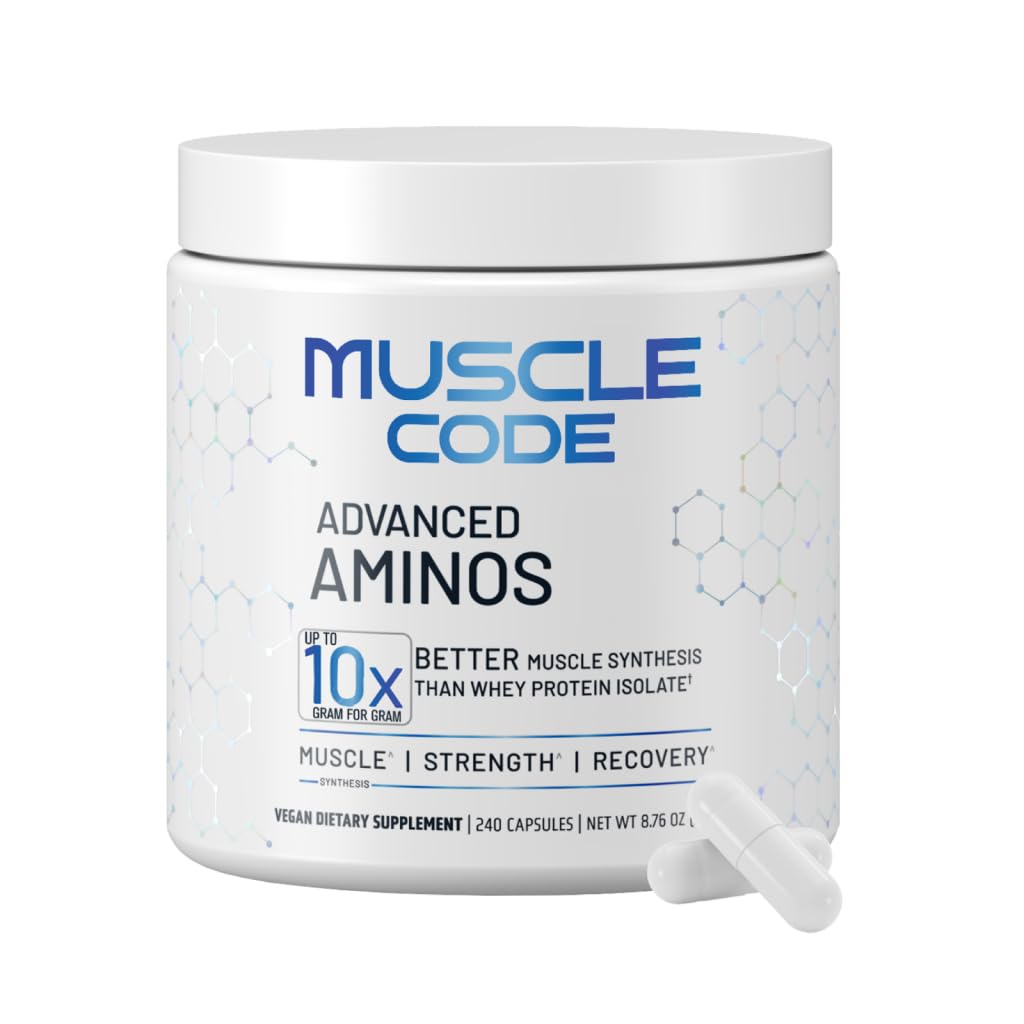 Κωδικός μυών NAUTILUS Essential Amino Acid Κάψουλες – Σύνθεση μυών & Επισκευή & Δύναμη – Χωρίς γεύση – 60 Σερβιέτες – Κλινικά Σπουδές – 0g Ζάχαρη, Κέτο, Vegan, Χωρίς γλουτένη, Χωρίς γαλακτοκομικά