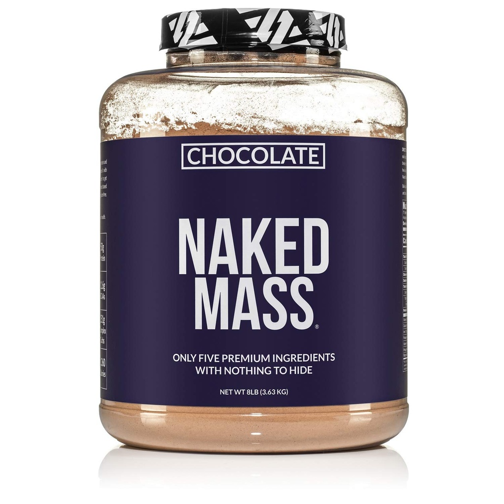 NAKED Chocolate Mass Gainer - Όλα φυσικό βάρος Κερδίζοντας πρωτεΐνη σκόνη - 8lb χύδην, GMO δωρεάν, χωρίς γλουτένη και χωρίς σόγια.