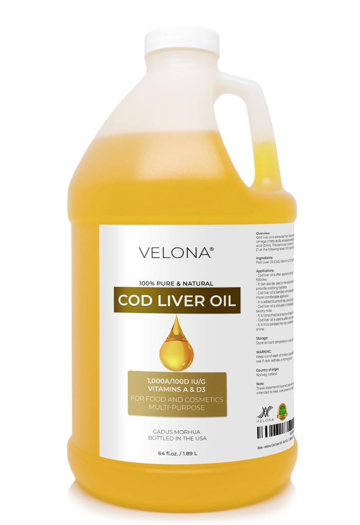 Velona Cod Liver Oil - 64 Fl Oz 