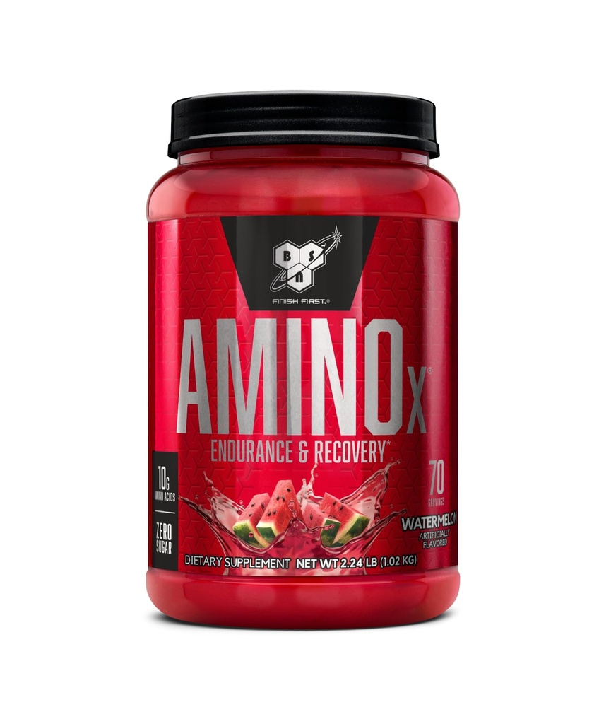 BSN Amino X Ανάκτηση μυών & Αντοχή σε σκόνη, BCAAs, 10 γραμμάρια αμινοξέων, Κετοφιλικό, καφεΐνη-ελεύθερος, Υποστηρίξτε την αντοχή, Zero Ζάχαρη, Καρπούζι, 70 μερίδες, 35,84 Ουγγιά (Packaging May Vary)