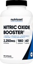 Nutric oxide Booster 2250mg, 180 κάψουλες - 750mg ανά κάψουλα, 60 σέρβις - Χωρίς γλουτένη και μη ΓΤΟ