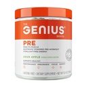 Genius Pre Workout Powder, Sour Apple - All-Φυσικό Nootropic Pre-Workout & Caffeine-Free Nitric Oxide Booster Supplement with Beta Alanine & Alpha GPC - Χωρίς τεχνητά αρώματα, γλυκαντικά, ή βαφές