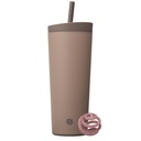 BlenderBottle 2-in-1 Insulated Stainless Steel Shaker Tumbler, Swig Leakproof Lid, Straw, BlenderBall, BPA Free, For Protein Shakes, Smoothies, And Pre Workout, 24 oz, Brown (Cocoa)