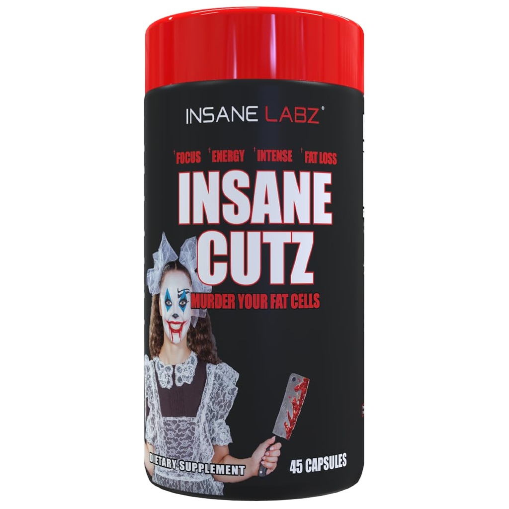 Insane Labz Insane Cutz Έντονη καύση λίπους για άνδρες και γυναίκες, Θερμογόνο συμπλήρωμα απώλειας βάρους με εκχύλισμα ρίζας Dandelion Fueled by AMPiberry, Appetite Suppressant - 45 Daily Srvgs (45 Κάψουλες)