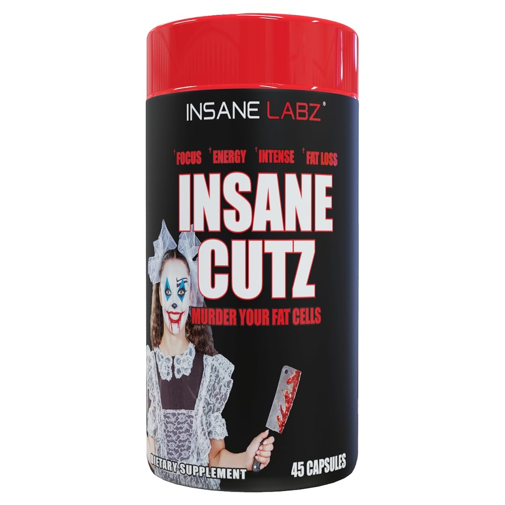 Insane Labz Insane Cutz Intense Fat Burner for Men and Women, Thermogenic Weight Loss Supplement with Dandelion Root Extract Fueled by AMPiberry, Appetite Suppressant - 45 Daily Srvgs (45 Capsules)