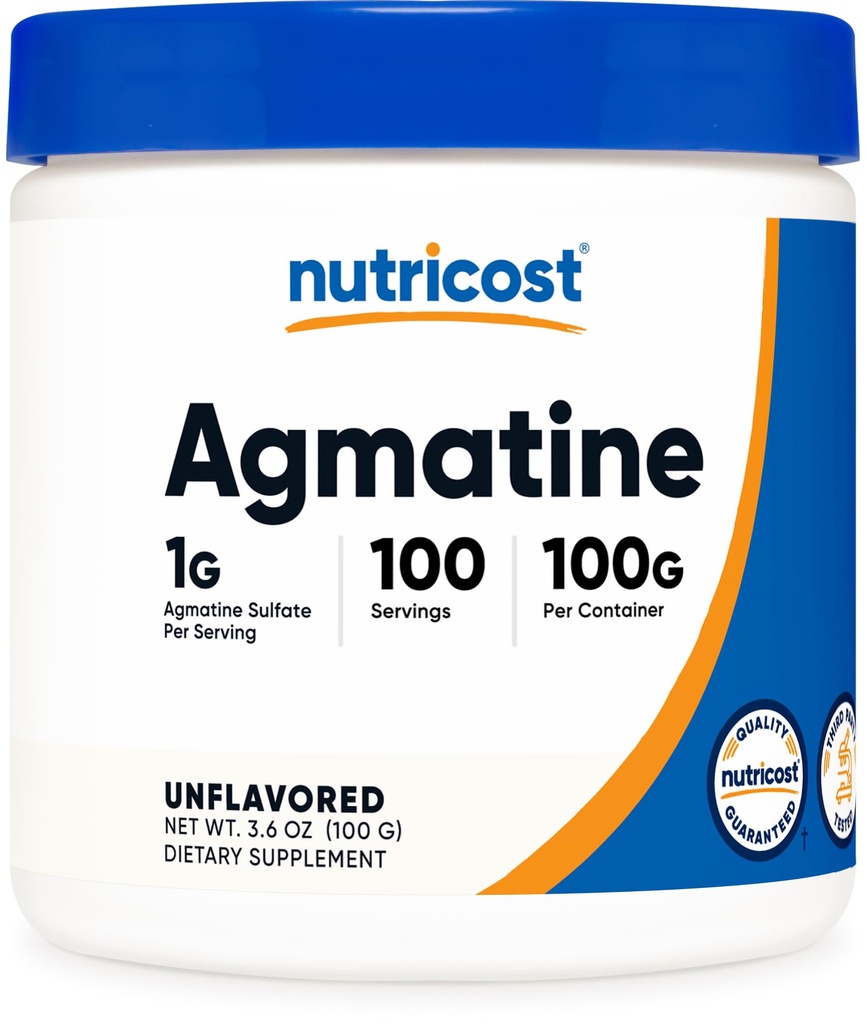 Nutricost Agmatine 100 Grams - Αμιγής σκόνη Agmatine 100 Σερβίρεις (Sulfate Agmatine)