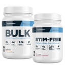 Διαφανές Labs Bulk Pre-Workout Powder (30 σέρβις, Ροδάκινο Mango) & Stim-free Pre-Workout Powder (30 σέρβις, Λεμονάδα Φράουλα)