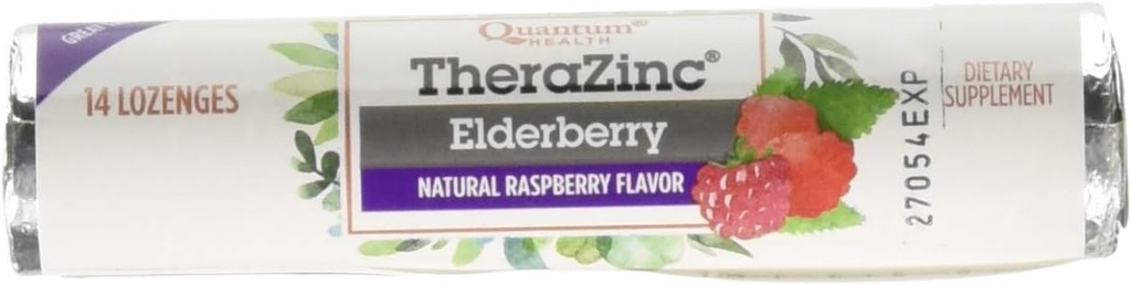 Κβαντικός ψευδάργυρος Elderberry Raspberry Lozenge, 1.2 Ουγγιά -- 12 ανά υπόθεση.