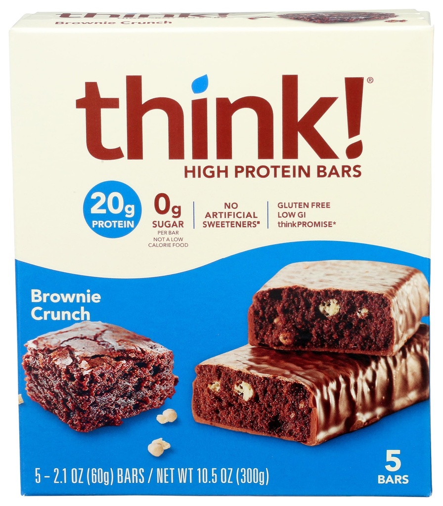 Glanbia απόδοση thinkthin υψηλής πρωτεΐνης μπαρ, Brownie Crunch, 5 ct