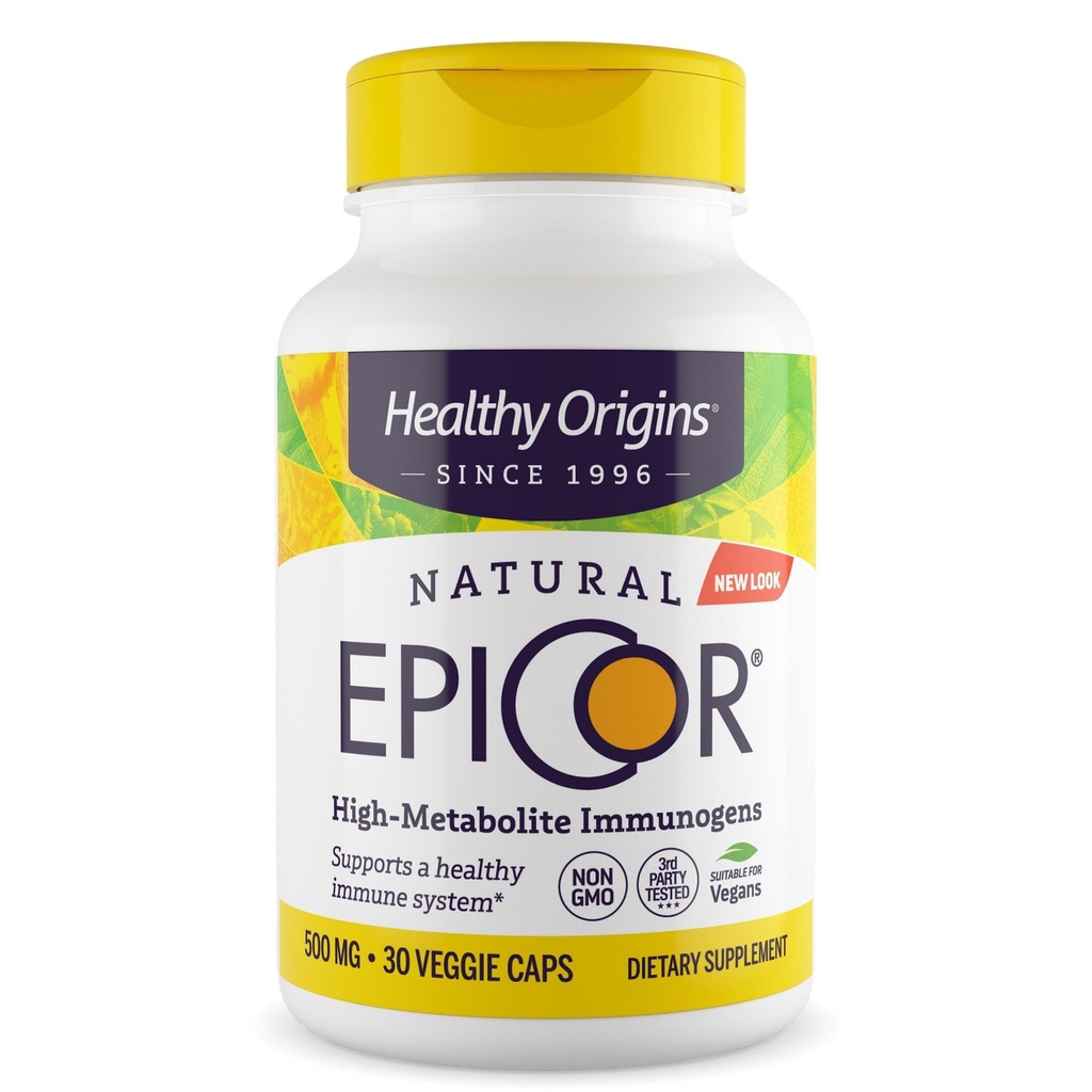Υγιής Προέλευση EpiCor 500 mg (Υποστήριξη Ανοσοτήτων, Μη ΓΤΟ, Χωρίς Γλουτένη), 30 Κάψουλες λαχανικών