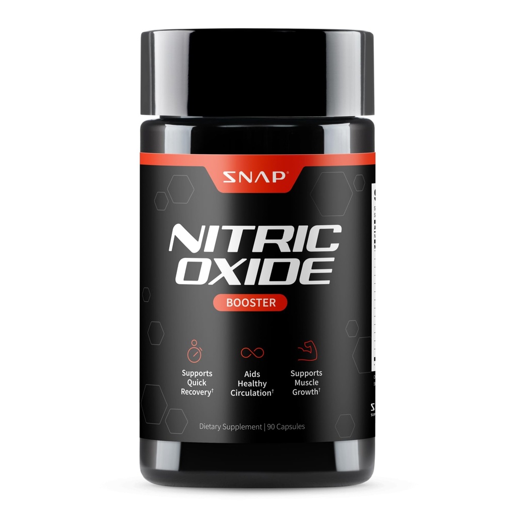 Snap Supplements Nitric Oxide Booster Pre Workout, Muscle Builder - L Arginine, L Citrulline 1500mg Formula, Tribulus Extract & Panax Ginseng, Strength & Endurance (90 Capsules)