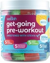 Wellah Get-Going Pre-Workout Variety Pack (20 Stick Packs) - 200mg Φυσική καφεΐνη, Stevia-Sweeted, με Citrulline Malate και L-Theanine, & 1000mg Βήτα-Αλανίνη
