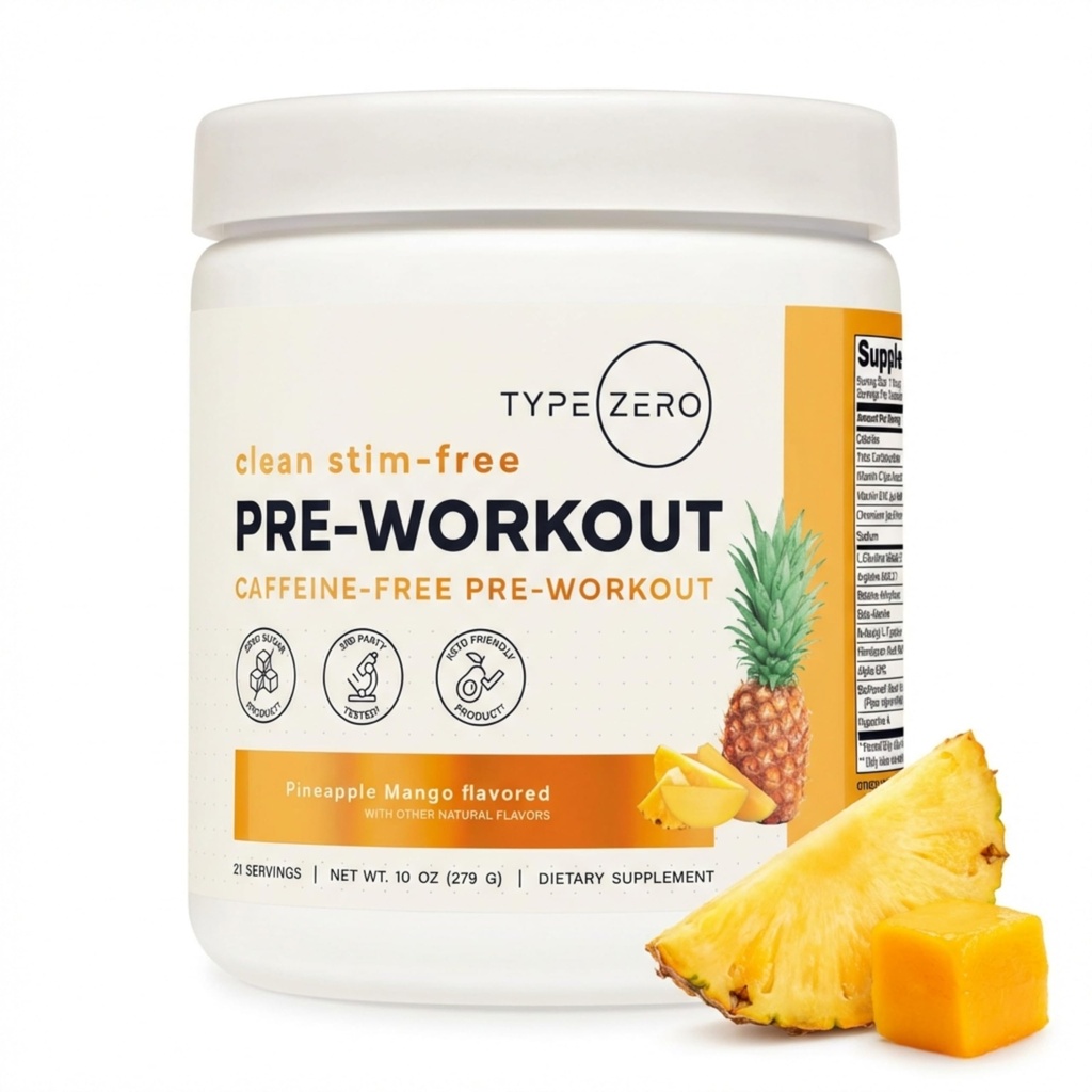 Τύπος Zero Clean Stim Δωρεάν προετοιμασίας σκόνη + Nitric Oxide Booster με L-Citrulline Malate, Arginine AKG, Beta Alanine - καφεΐνη & διεγερτικό Δωρεάν - Ανανά Mango Γεύση, 21 υπηρεσίες
