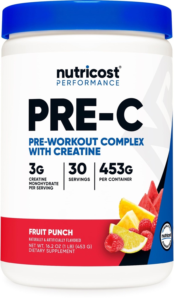 Nutricost Pre-C Pre-Wortout Complex με Creatine (Fruit Punch 