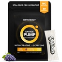 OxyEnergy Nitric Oxide Booster, Max αντλία Non Stim Pre Workout Powder for Men, with Beta Alanine, L Citrulline, Createine for Circulation, Muscle Pumps, Endurance, Grape, On-The-Go Packet- 30 Servings