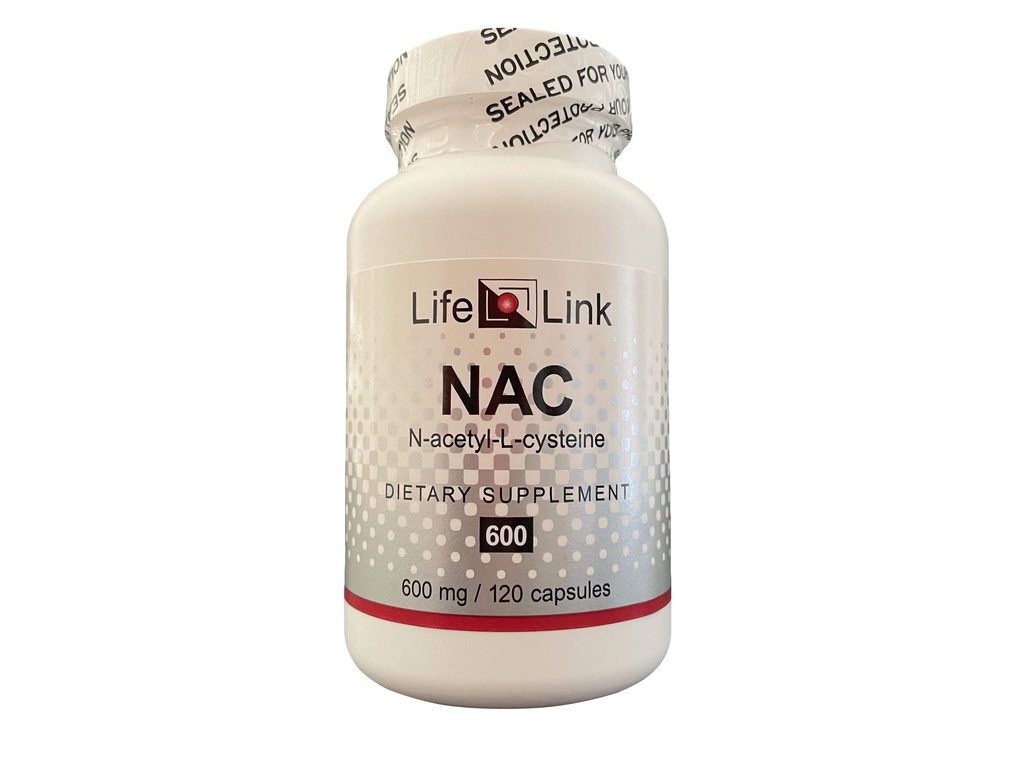 LifeLink NAC (N-Acetyl L-Cysteine) | 600 mg x 120 Capsules | Antioxidant, Anti-Aging, Immunity | Gluten Free & Non-GMO | Made in The USA