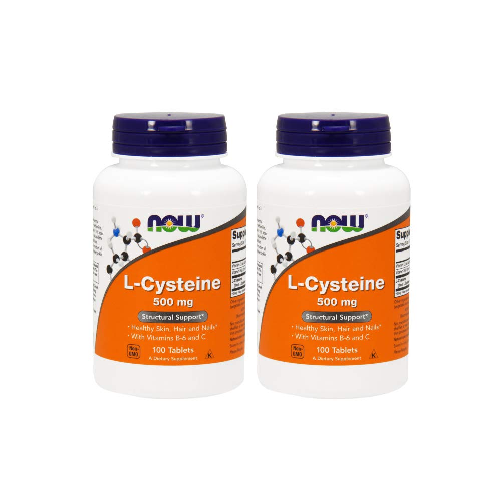 NOW Foods L-Cysteine 500 mg, 100 Tablets (Pack of 2)