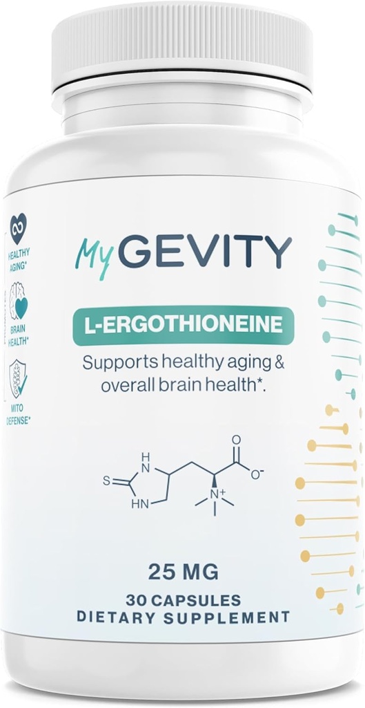 L-Ergothioneine 25mg – 99.9%+ Purity Verified, Physician Formulated Antioxidant for Brain, Heart & Longevity – Vegan, Non-GMO, No Seed Oils, cGMP Made in USA – 30 Capsules