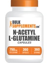 BulkSupplements.com N-Acetyl L-Glutamine Capsules - Glutamine Supplement, Amino Acids Supplement - Gluten Free, 1 Capsule per Serving (750mg), 360 Count (Pack of 1)