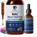 Lukaree Liposomal NAC Supplement N-Acetyl-L-Cysteine 600mg with Milk Thistle - NAC Amino Acid Drops w/Selenium for Liver & Kidney Support*, Lung, Antioxidants & Immune Support*- Vegan, Non-GMO- 2oz