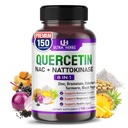 Quercetin Supplement with Bromelain, Vitamin C and Zinc, Nattokinase, NAC, Elderberry, Elderberry | 8 in 1 Ultra Antioxidant Complex for Immune Health | 150 Capsules