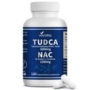 VivoNu TUDCA 2000mg + NAC 1200mg Supplement Complex Capsules, Powerful TUDCA Bile Salt + N Acetyl Cysteine, Antioxidant Supplements for Liver & Lung& Gallbladder Cleanse, Digestion - 180 Capsules