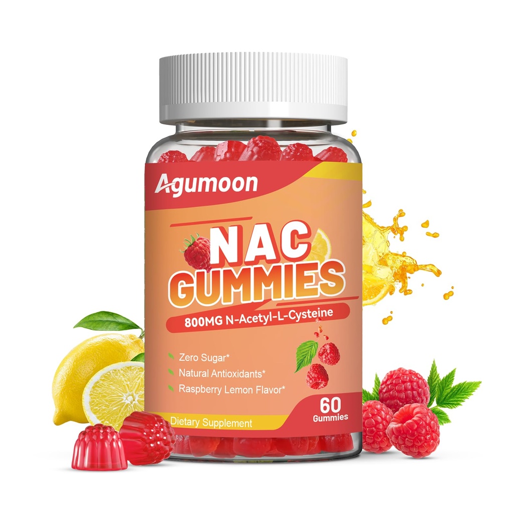 NAC Gummies 800mg για ενήλικες & 400mg για παιδιά, συμπλήρωμα N-Ακετυλοκυστεΐνη, χωρίς ζάχαρη - 60 Vegan Gummies, αντιοξειδωτικό συμπλήρωμα, ανοσοποιητική υποστήριξη