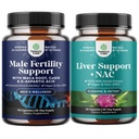 Bundle of Fertility Supplement with CoQ10 Maca Root Methyl Folate & D-Aspartic Acid and Liver Support NAC Supplement with Milk Thistle Extract N Acetyl Cysteine, Artichoke, Choline & Beetroot