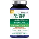 Granions Histamine Balance Complex - Quercetin με Bromelain, NAC και βιταμίνη C - D-Hist Εποχιακός αποκλειστής ισταμίνης & ανοσοποιητικό συμπλήρωμα υποστήριξης για ενήλικες και παιδιά - 60 κάψουλες Vegan