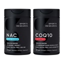 Sports Research® Antioxidant Support Pack - N-Acetyl L-Cysteine (NAC) 600mg, CoQ10 100mg Enhanced w/Coconut Oil & Bioperine - Vegan · Non-GMO · Χωρίς γλουτένη