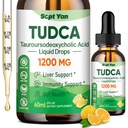 Συμπλήρωμα TUDCA 1200mg Υγρές σταγόνες, συμπλήρωμα ήπατος με TUDCA, NAC, Σπόροι και δαντέλα γάλακτος, για την υποστήριξη του ήπατος, και καθαρισμός της χοληδόχου κύστης & επισκευή, χωρίς ζάχαρη, Vegan, άρωμα λεμόνι, 2 Fl Oz