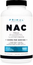 Primal N-Acetyl L-Cysteine (NAC) 600mg, 150 κάψουλες - Vegan N-Acetyl L-Cysteine συμπλήρωμα, GMO-ελεύθερο, χωρίς γλουτένη