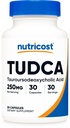 Nutricost Tudca 250mg, 30 Κάψουλες (Taurussodeoxycholic Acid) - Χωρίς γλουτένη, Μη ΓΤΟ