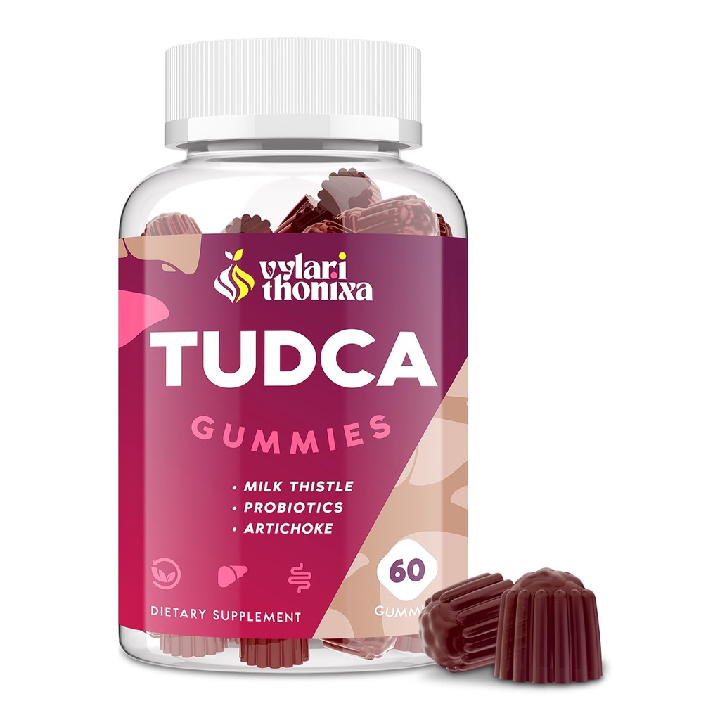 Premium TUDCA Bile Salts Gummies - 2000mg High Potency συμπλήρωμα στήριξης του ήπατος, Detox ήπατος & επισκευή με γαϊδουράγκαθο γάλακτος, Artichoke, Probiotics - Vegan, 30 Σερβιέτες