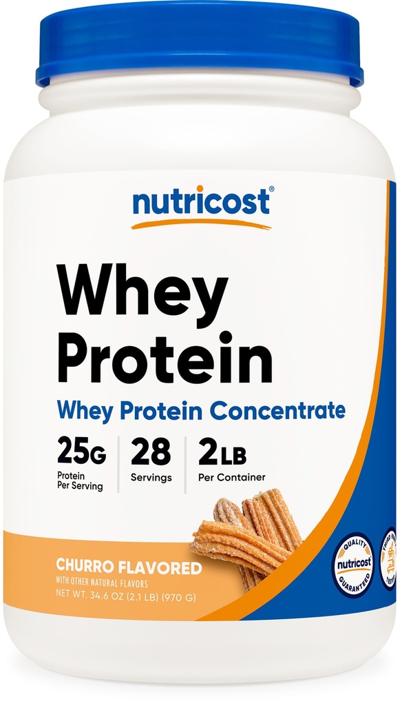 Nutricost Whey Protein Concentrate 2 LB Churro Flavored - GMO-Free, Gluten-Free