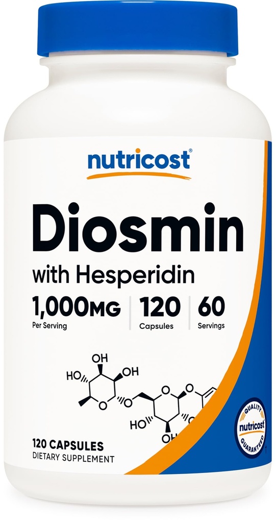 Nutricost Diosmin with Hesperidin (1000mg) 120 Capsules - Diosmin Complex, Vegan, GMO-Free, Gluten-Free, 60 Servings