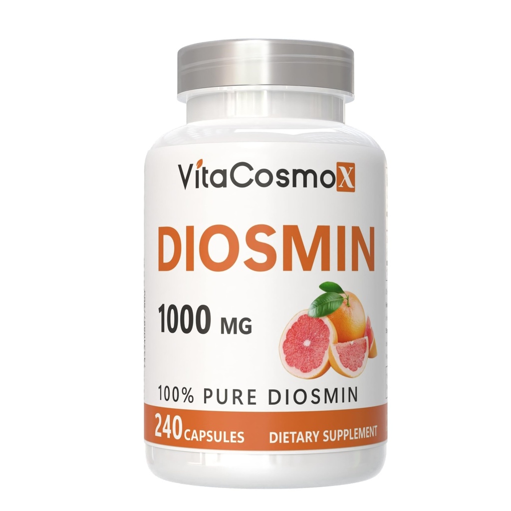 Diosmin Κάψουλες, 240 Count, 1000 mg Serving, Vegan, Citrus Bioflavonoids 100% χορτοφαγικά, μη ΓΤΟ και συμπλήρωμα χωρίς γλουτένη Diosmin με μέγιστη δύναμη