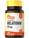 Sundance Melatonin 10mg Tablets | 45 Count | Extra Strength | Vegetarian, Non-GMO, and Gluten Free Supplement