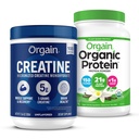 Orgain Creatine Monohydrate Powder 17.64 Oz (100 υπηρεσίες) & Organic Vegan Vanilla Bean Protein Powder 2.03 lb Bundle - Πρωτεΐνη με βάση τα φυτά και την υποστήριξη των μυών
