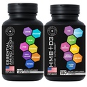 Essential Amino Acids Complex and HMB and Vitamin D3 - Power and Recovery Bundle